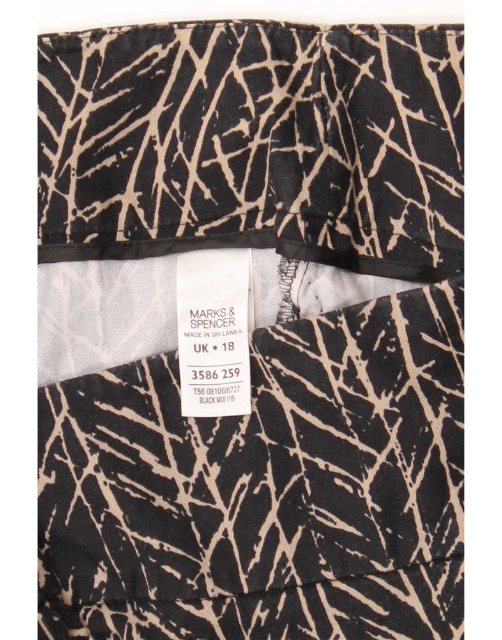 Marks & Spencer Damen Bleistiftrock mit abstraktem Muster UK 18 XL W38 Schwarz