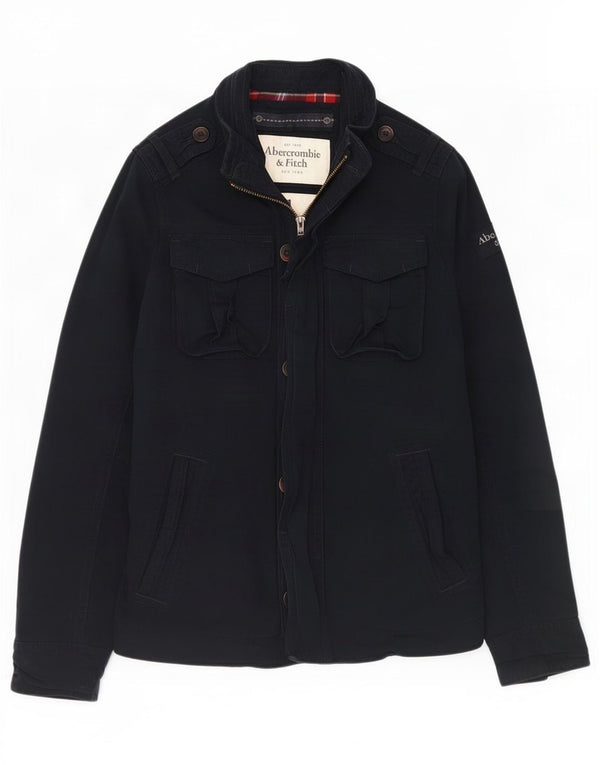 Abercrombie & Fitch Herren Militärjacke UK 40 Large Marineblau Baumwolle