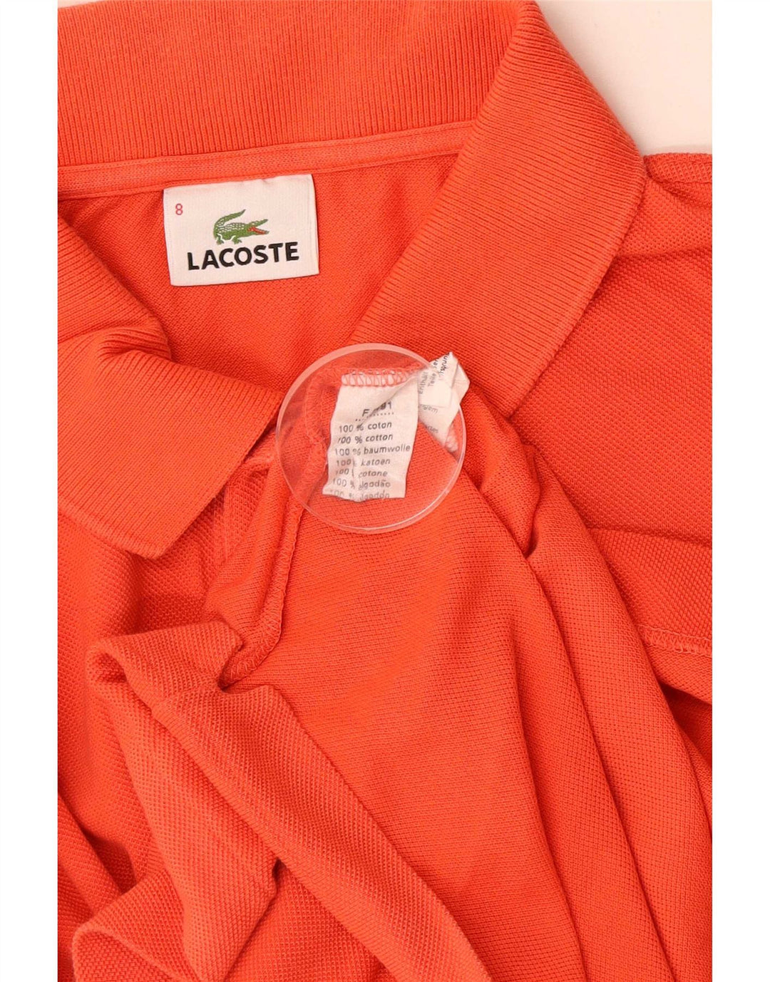 Lacoste Herren Poloshirt Größe 8 3XL Orange Baumwolle