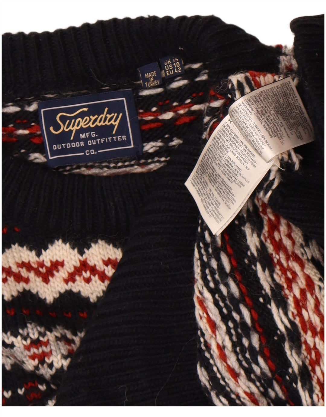 Superdry Damen-Pullover mit Rundhalsausschnitt, UK 14, Größe L, mehrfarbig