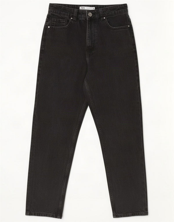 Zara Damen Straight Jeans EU 36 XS W26 L27 Schwarz