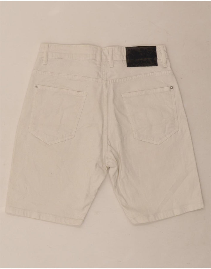 Zara Herren Jeansshorts EU 38 Small W30 Weiße Baumwolle