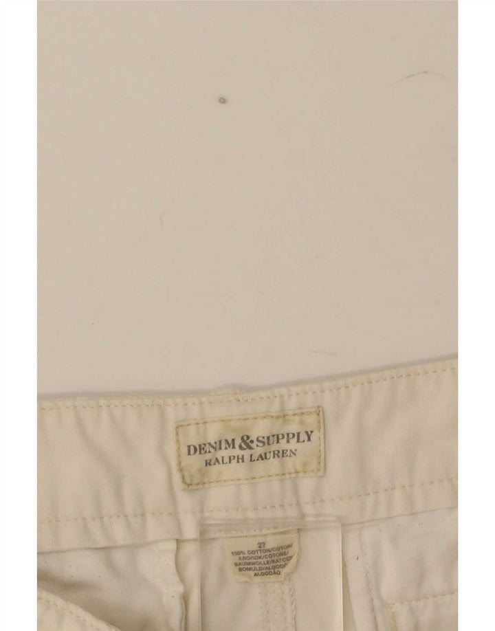Ralph Lauren Damen Chinoshorts W27 Small Weiße Baumwolle
