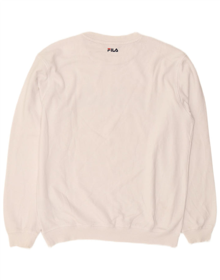 Fila Herren-Sweatshirt mit Grafik, mittelweiße Baumwolle
