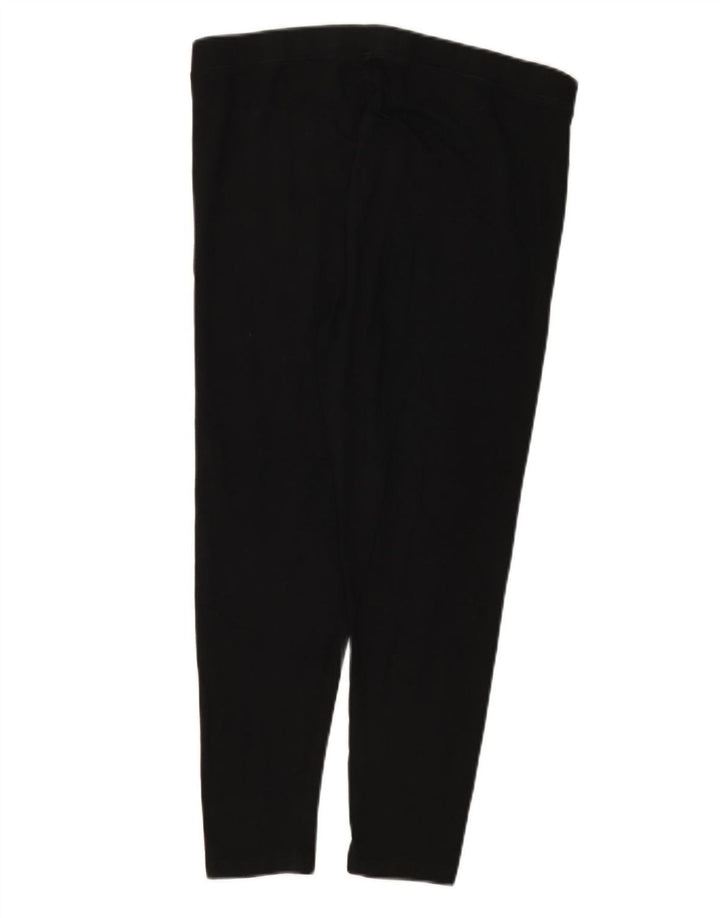 Marks & Spencer Damen Crop Leggings UK 16 Large Schwarze Baumwolle