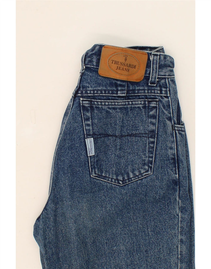 TRUSSARDI Womens Tapered Jeans W28 L27  Blue Cotton Vintage Trussardi and Second-Hand Trussardi from Messina Hembry 