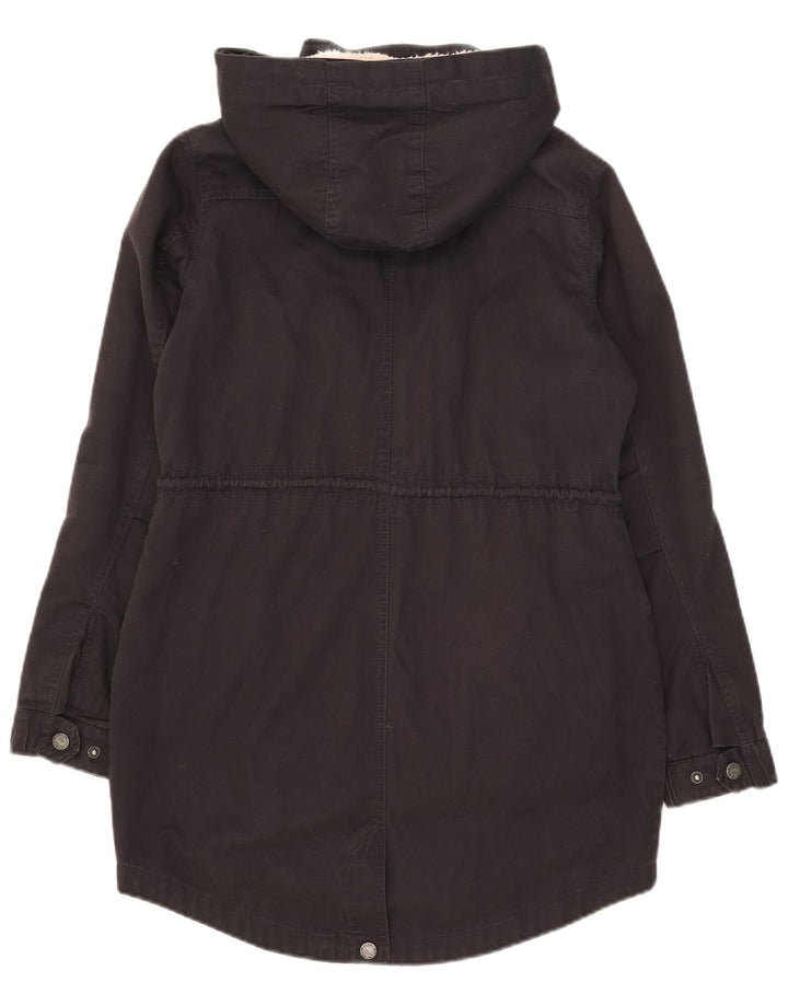 Fat Face Damen-Parka mit Kapuze, Größe S, Größe S, Schwarz, Baumwolle
