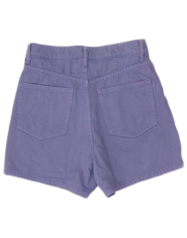 Zara Womens High Waist Casual Shorts EU 36 XS W26 Lila Baumwolle