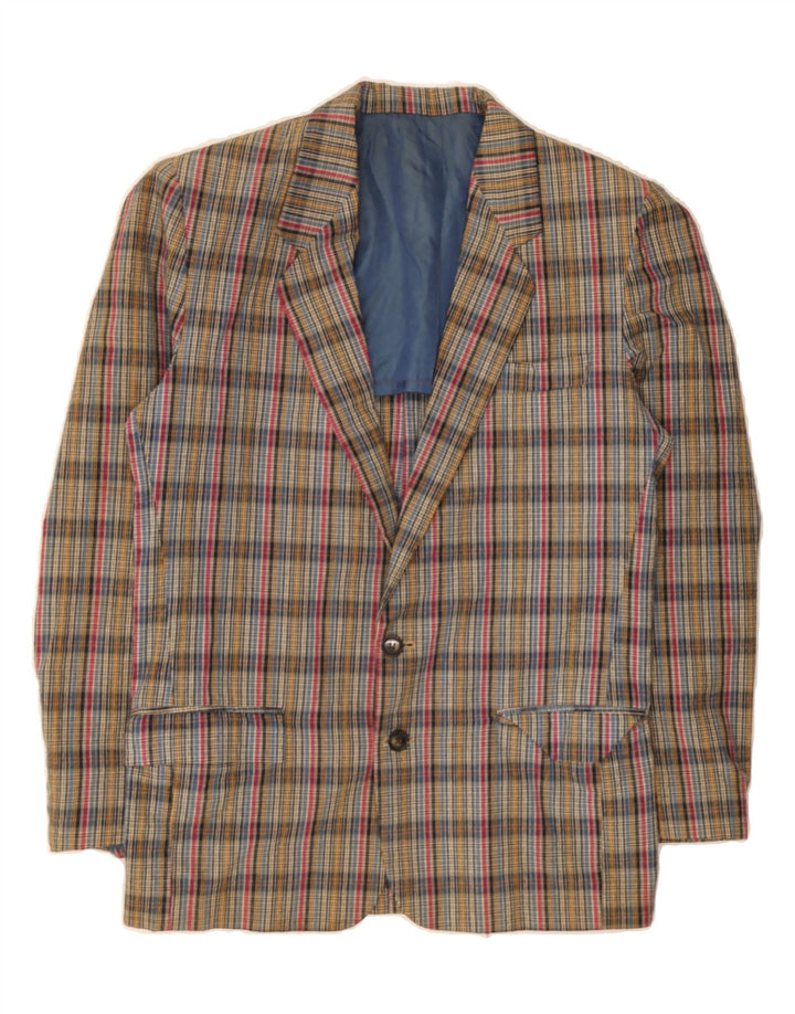 VINTAGE Mens 2 Button Blazer Jacket UK 38 Medium Multicoloured Check Vintage Vintage and Second-Hand Vintage from Messina Hembry 