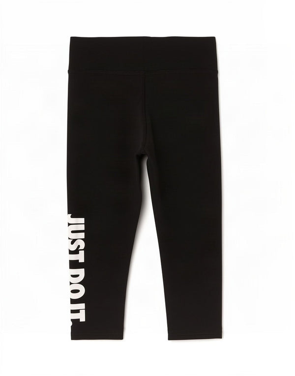 Nike Womens Dri Fit Graphic Capri Leggings UK 14 Mittelschwarze Baumwolle