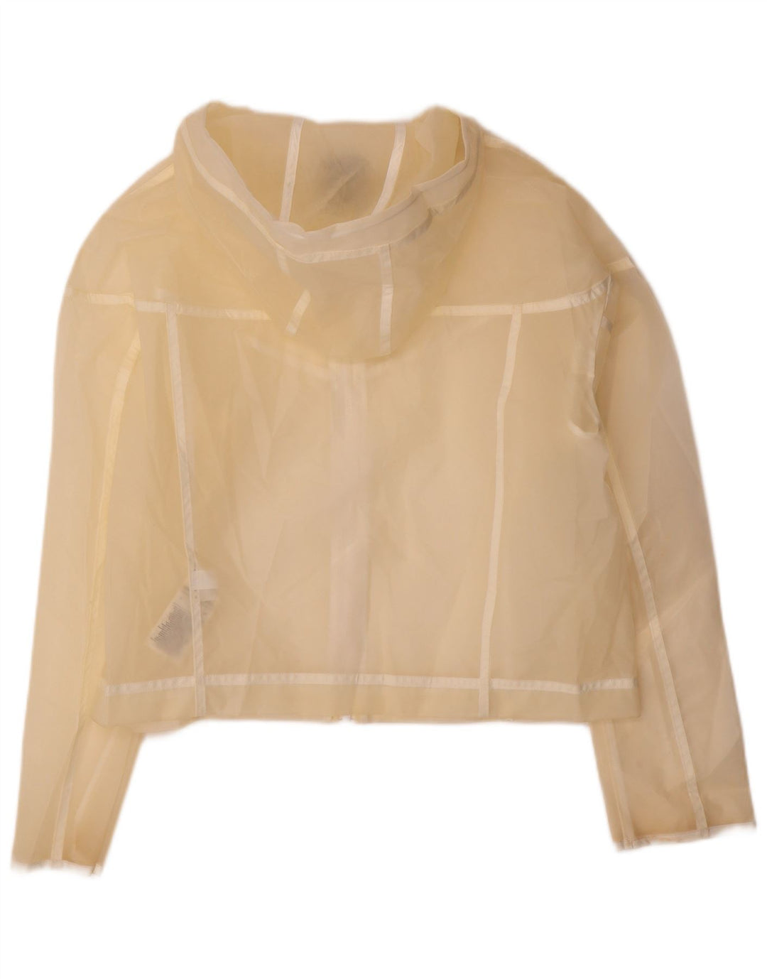 Nike Womens Hooded Oversized Rain Jacket UK 10 Small Off White Polyurethan