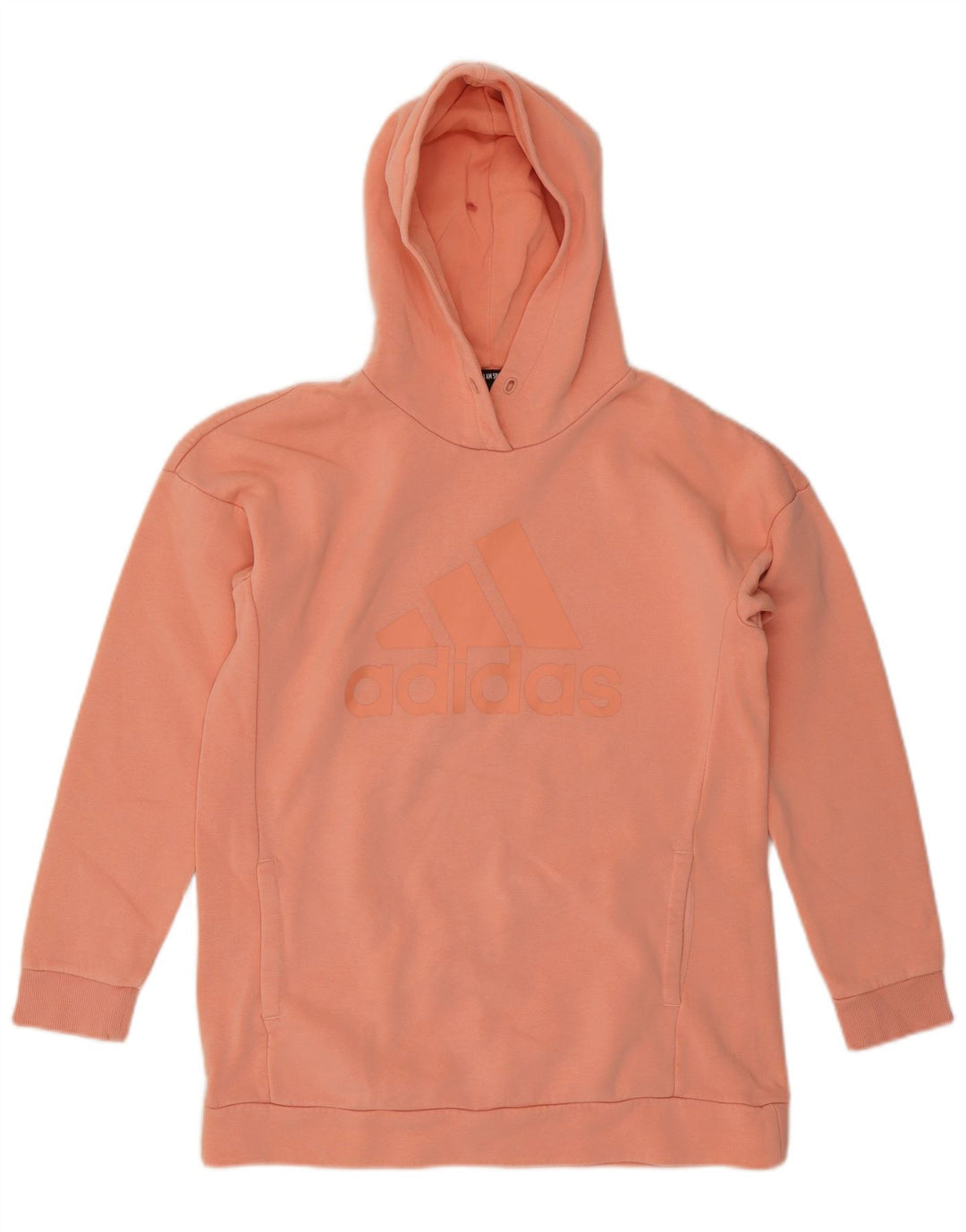 ADIDAS Damen Übergroßer grafischer Kapuzenpullover UK 8/10 Small Orange Baumwolle