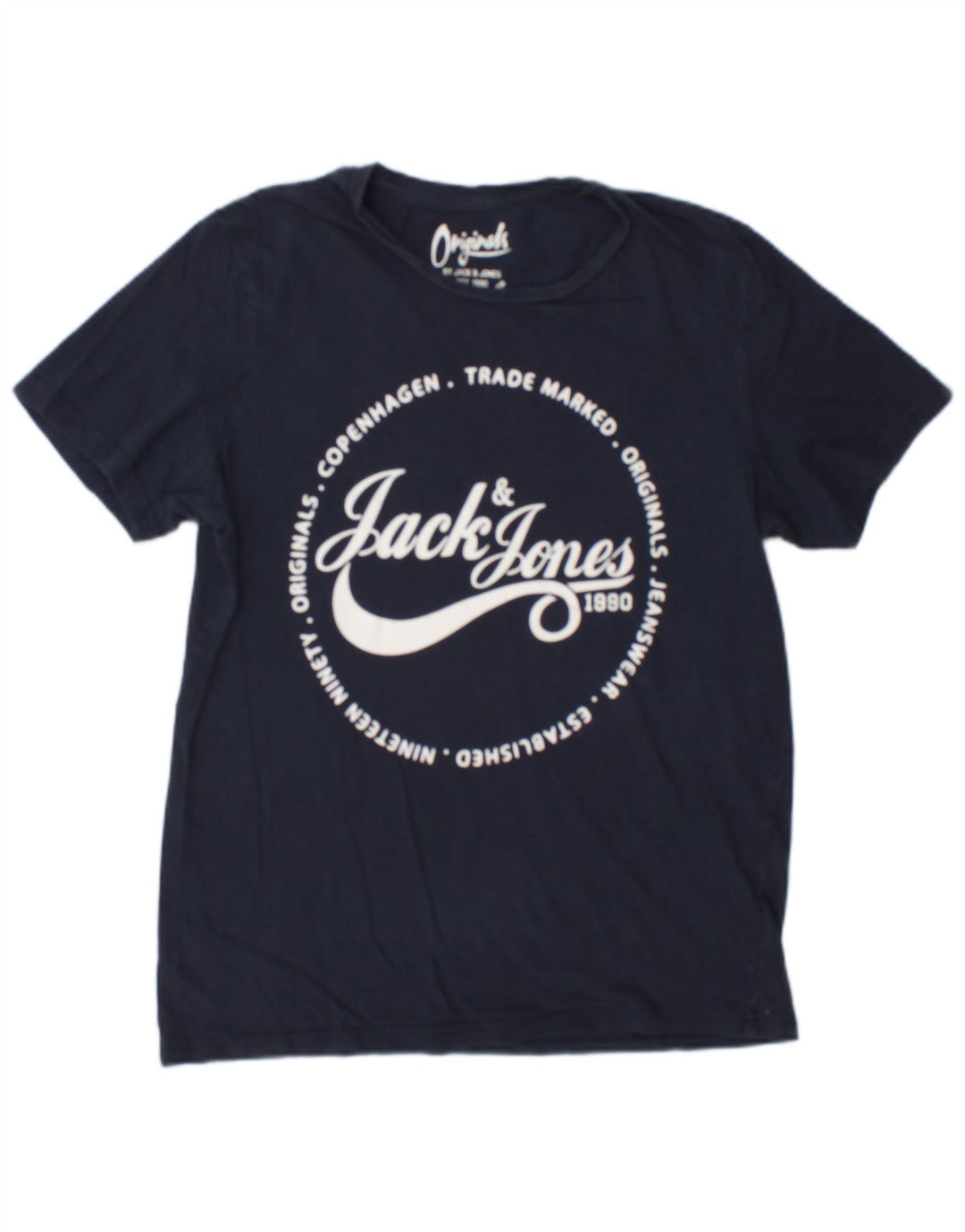 Jack & Jones Herren-T-Shirt mit Grafik, mittlere Marineblau-Baumwolle