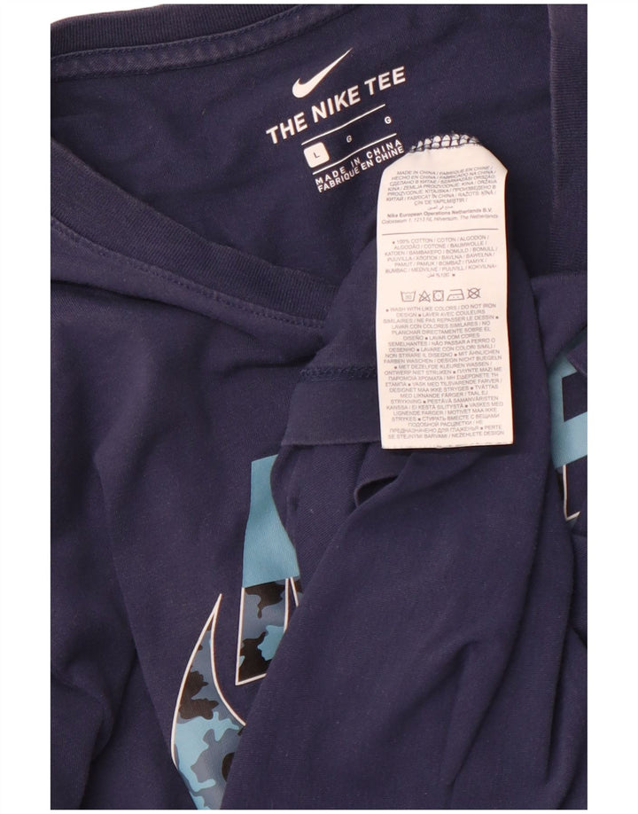 NIKE Herren-T-Shirt mit Grafik, groß, marineblau, Baumwolle