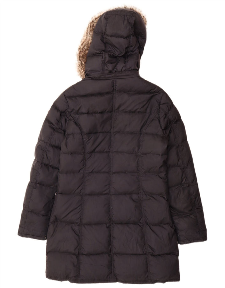 Tommy Hilfiger Wattierter Damenmantel mit Kapuze, UK 14, Mittelmarineblau, Polyester