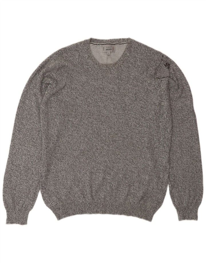 Marks & Spencer Herren-Pullover mit Rundhalsausschnitt, Größe S, Grau meliert