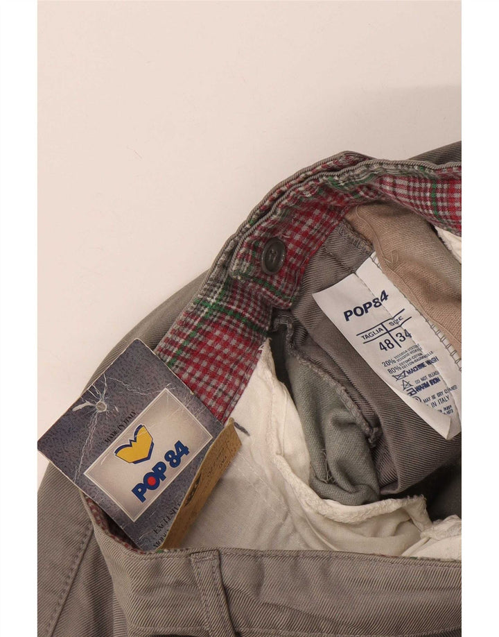 POP 84 Herren-Anzughose mit Pegged-Anzug, W34 L34, graue Viskose