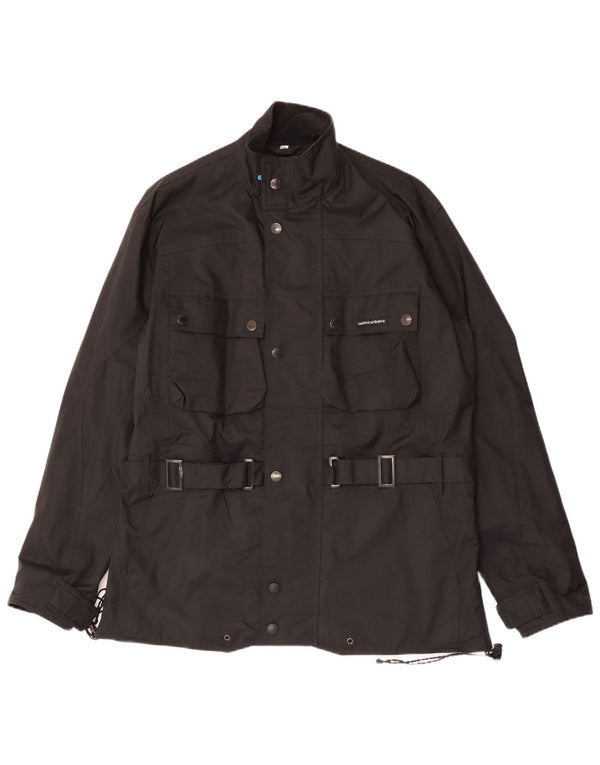 TUCANO URBANO Herren-Utility-Jacke UK 42 XL Schwarz gestreiftes Polyester