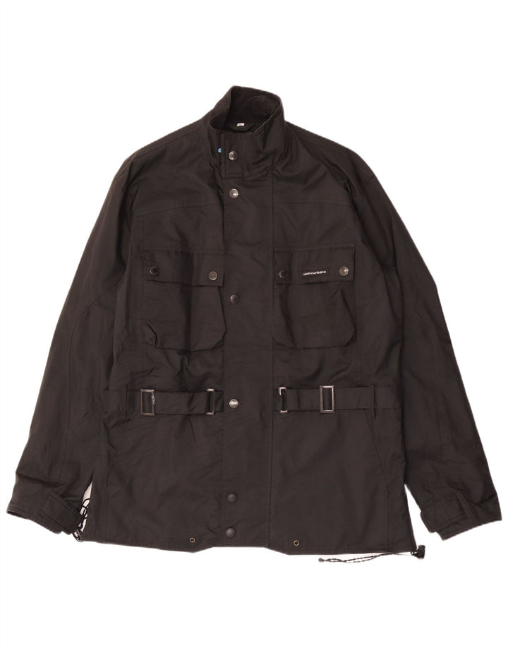 TUCANO URBANO Herren-Utility-Jacke UK 42 XL Schwarz gestreiftes Polyester