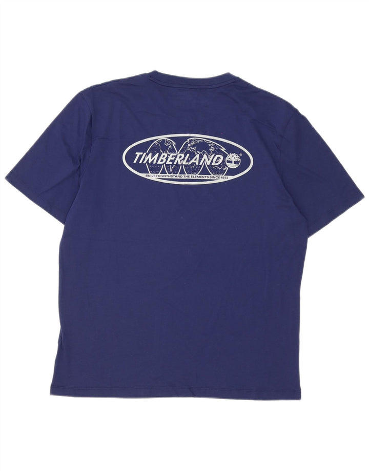 Timberland Herren Grafik-T-Shirt-Oberteil aus mittelblauer Baumwolle