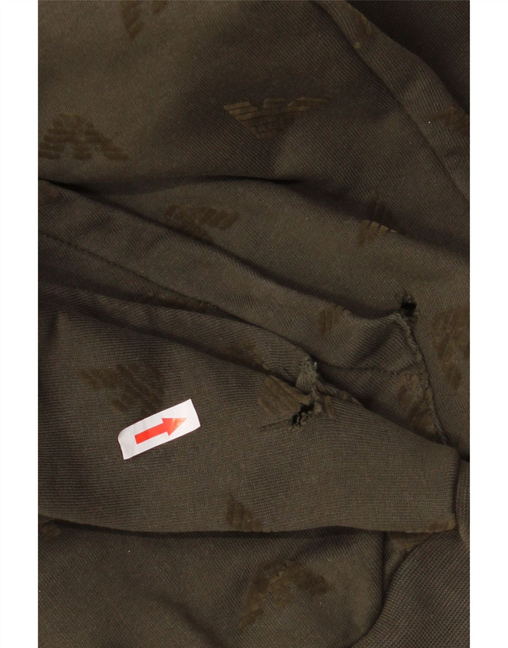 Armani Jeans Herren-Kapuzenpullover mit grafischem Reißverschluss, klein, Khaki, Baumwolle