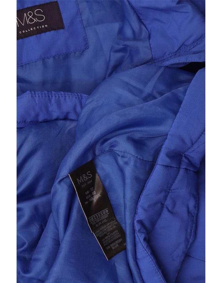 Marks & Spencer Damen Wattierte Jacke UK 12 Mittelblaues Polyester