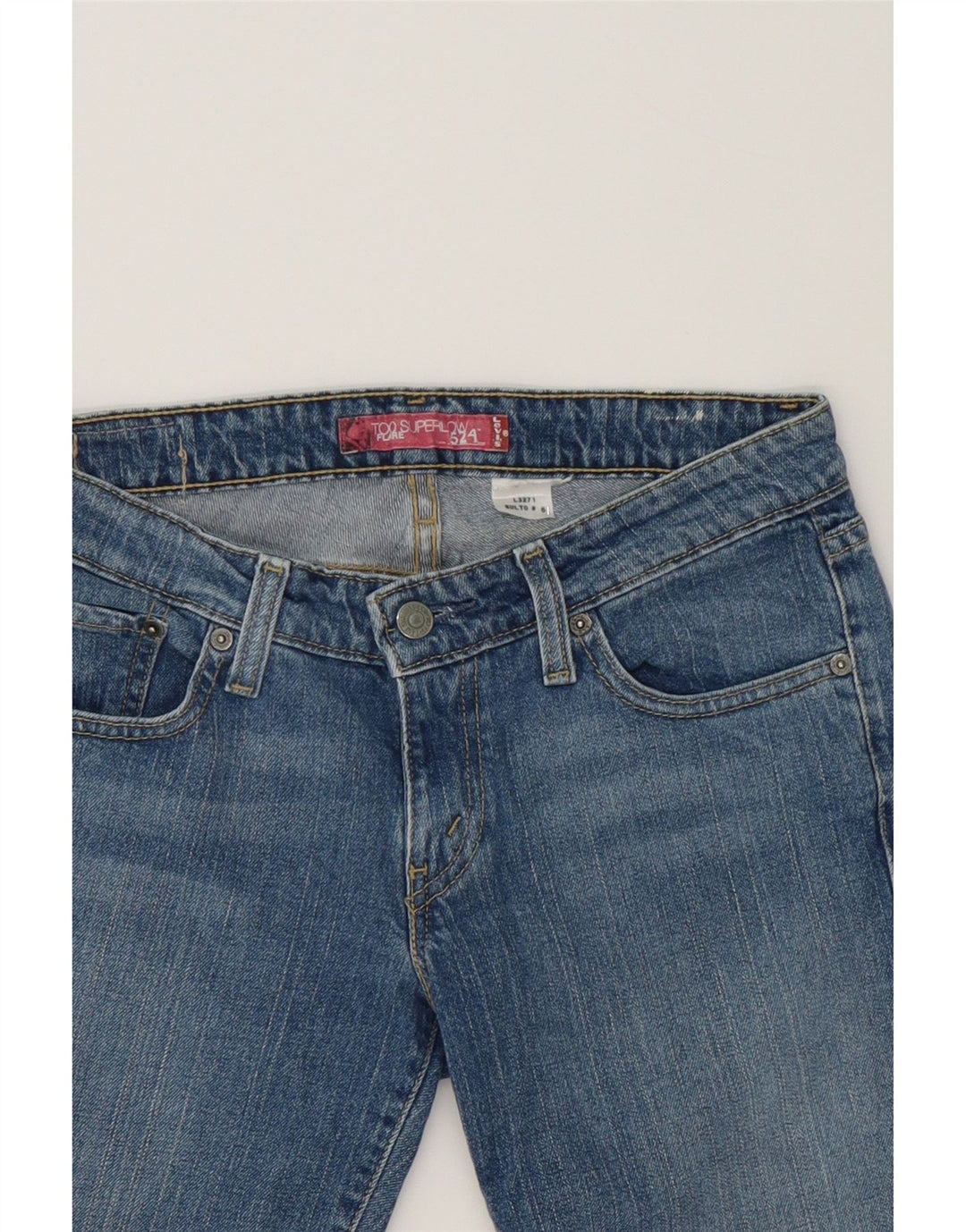LEVI'S Womens 524 Low Waist Denim Shorts W32 Large  Blue Vintage Levi's and Second-Hand Levi's from Messina Hembry 