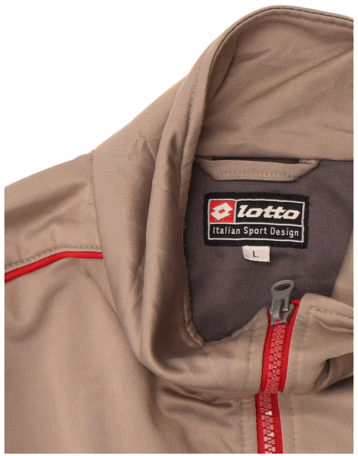 Lotto Herren-Trainingsanzug-Oberteil, Jacke, groß, beige, Polyester