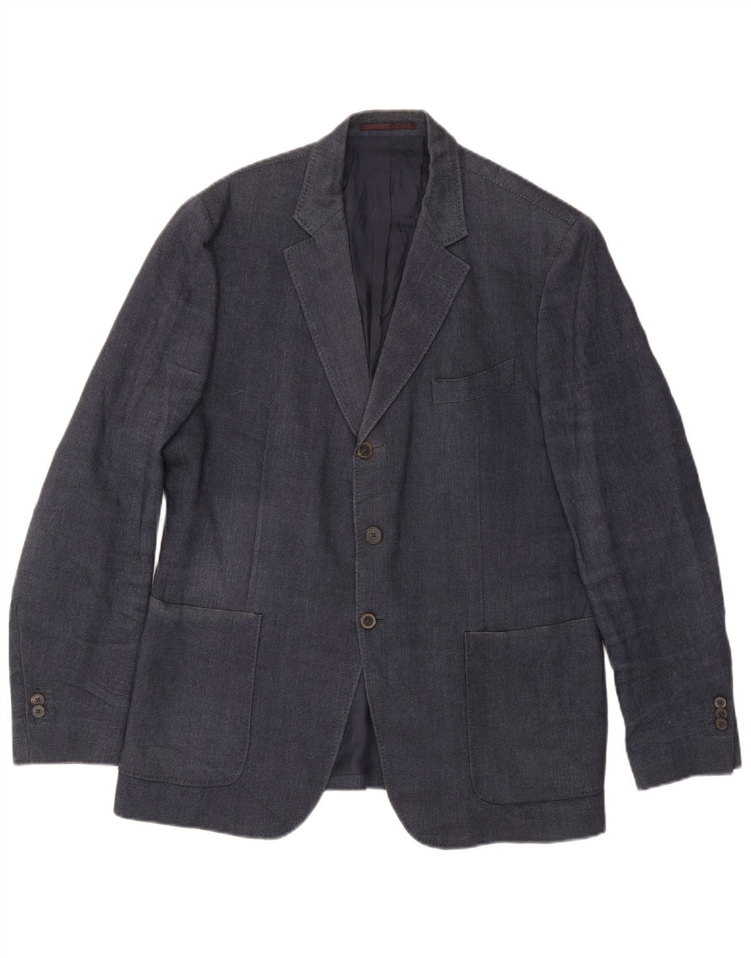 MASSIMO DUTTI Herren 3-Knopf-Blazerjacke EU 54 XL Marineblaue Wolle