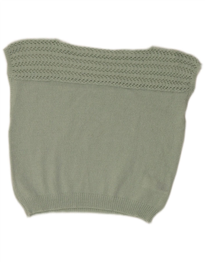 Shein Damen Crop Vest Tank Top UK 14 Mittelgrün Polyester