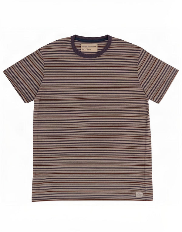 French Connection Mens T-Shirt Top Large Multicoloured Pinstripe