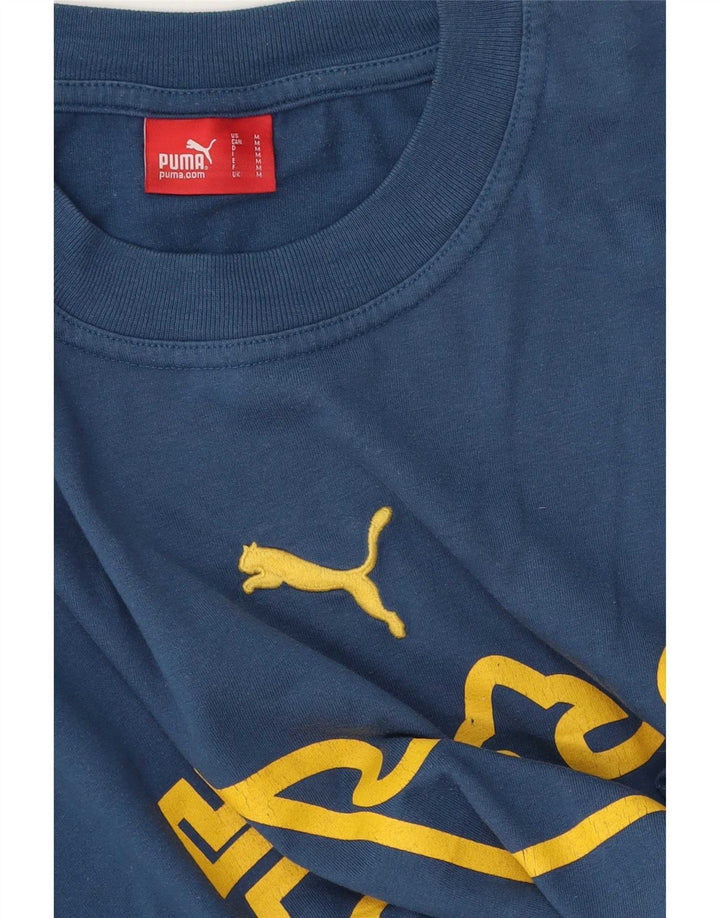 Puma Herren Grafik-T-Shirt-Oberteil Mittelblau