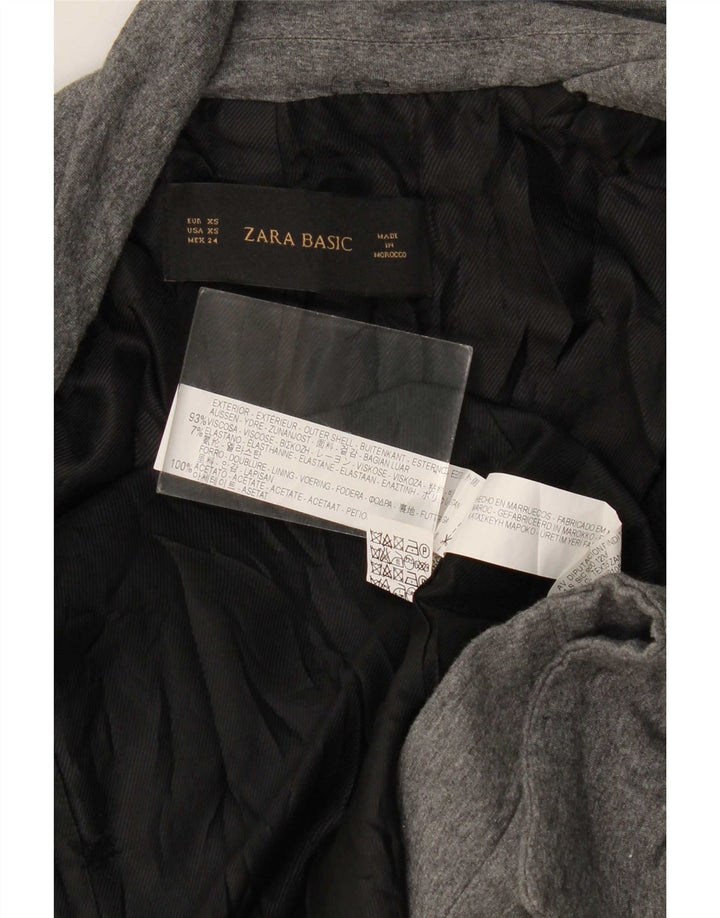 Zara Damen offene übergroße Blazerjacke UK 6 XS Graue Viskose