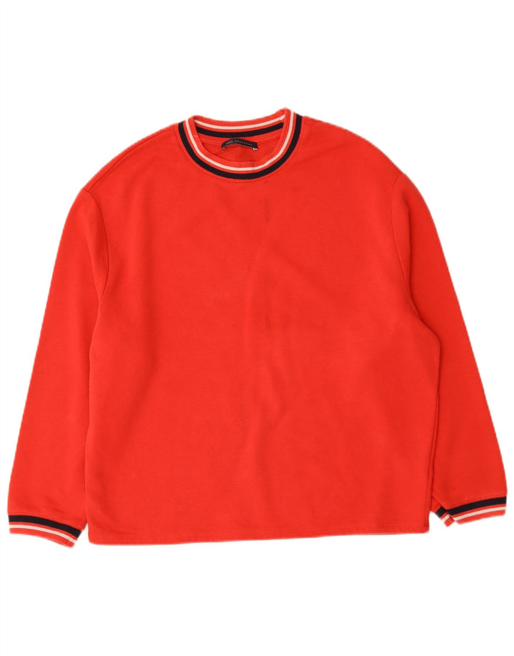 Marks & Spencer übergroßer Damen-Sweatshirt-Pullover, Gr. 10, Größe S, Rot, Baumwolle