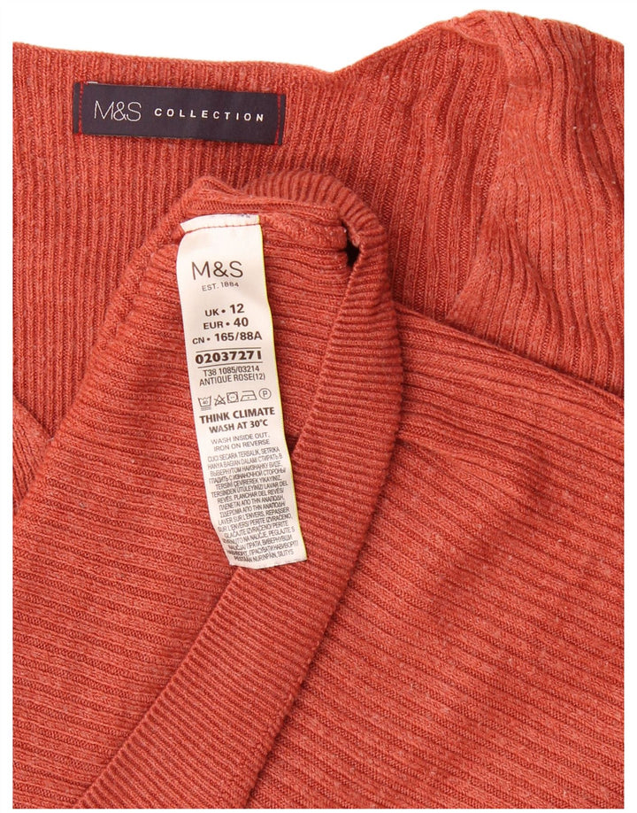 Marks & Spencer Damen-Pullover mit V-Ausschnitt, UK 12, Mittelbraun, Acryl