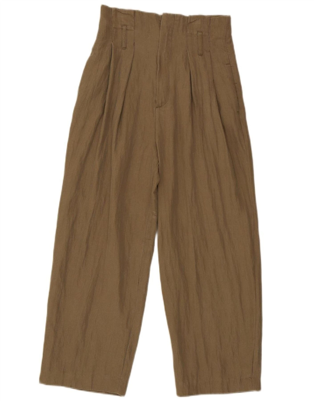 Zara Damen Hose mit Pegged-Ausschnitt, Größe S, W26, L24, Khaki