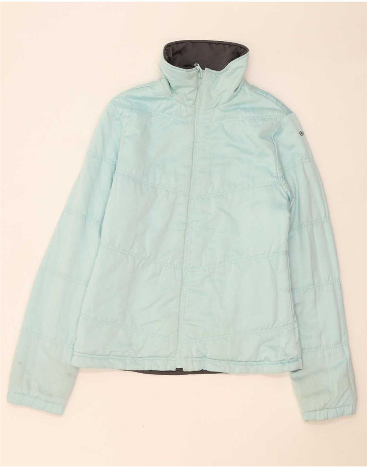 Rip Curl Damen Reversible Wattierte Jacke UK 12 Mittelgraues Polyester