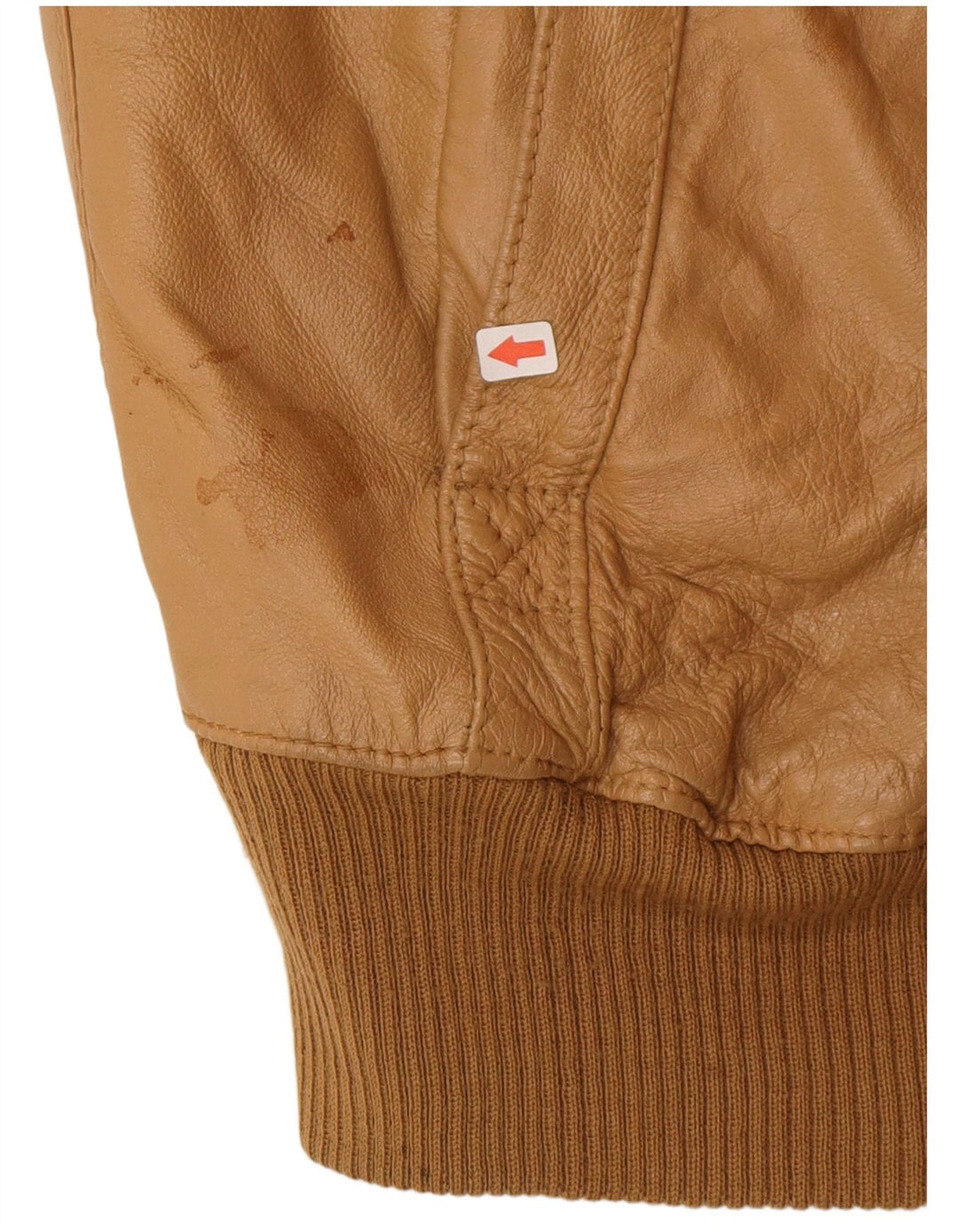 Vintage Herren Militär Bomber Lederjacke UK 38 Medium Beige