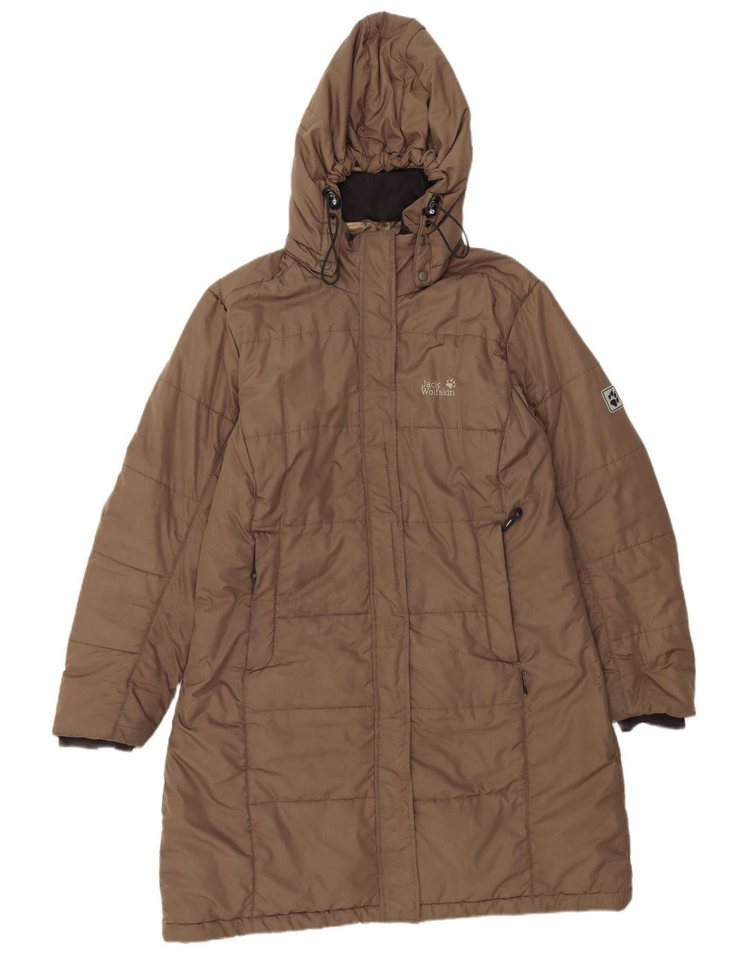 JACK WOLFSKIN Womens Hooded Padded Coat UK 18/20 XL Grey Polyester
