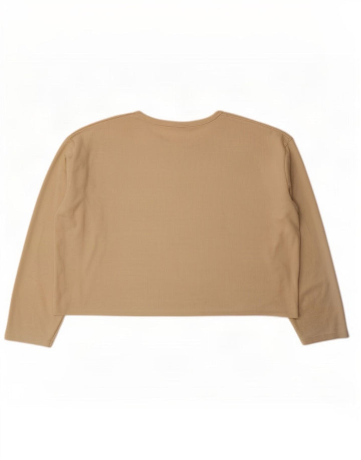 Zara Herren Loose Fit Top Langarm Large Beige