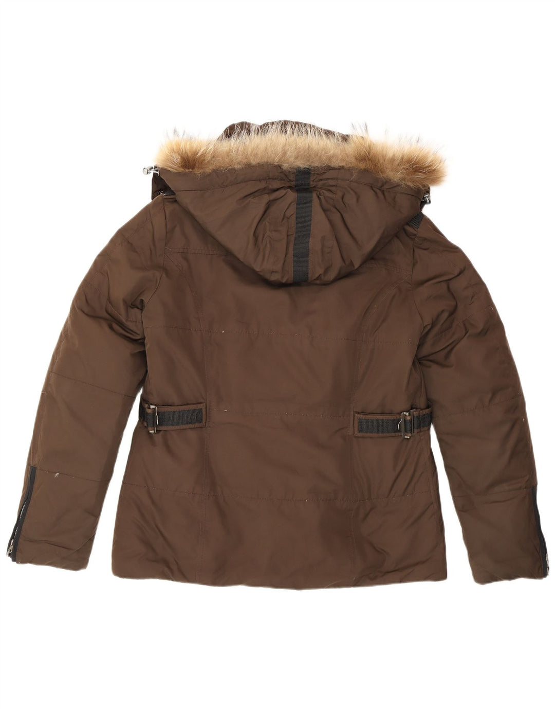 Invicta Wattierte Damenjacke mit Kapuze, UK 12, Mittelbraun, Polyester