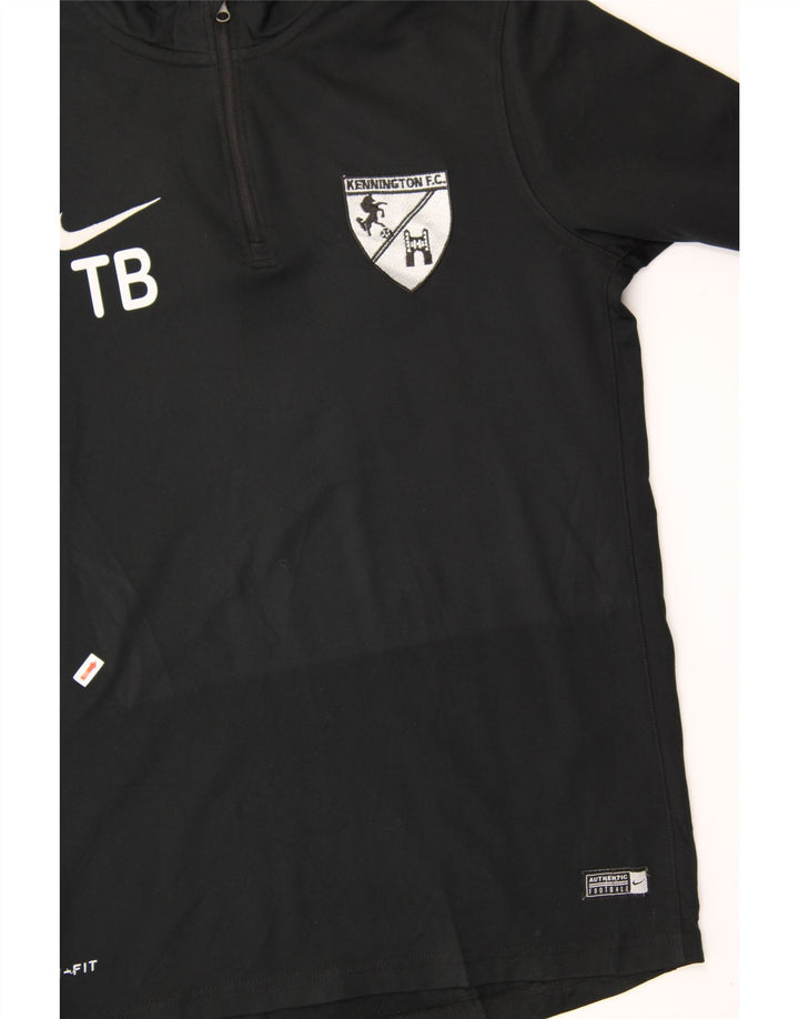 NIKE Mens Dri Fit Graphic Zip Neck Pullover Tracksuit Top Small Black Vintage Nike and Second-Hand Nike from Messina Hembry 