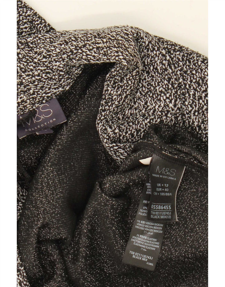 Marks & Spencer Womens Open Blazer Jacke UK 12 Medium Black Flecked