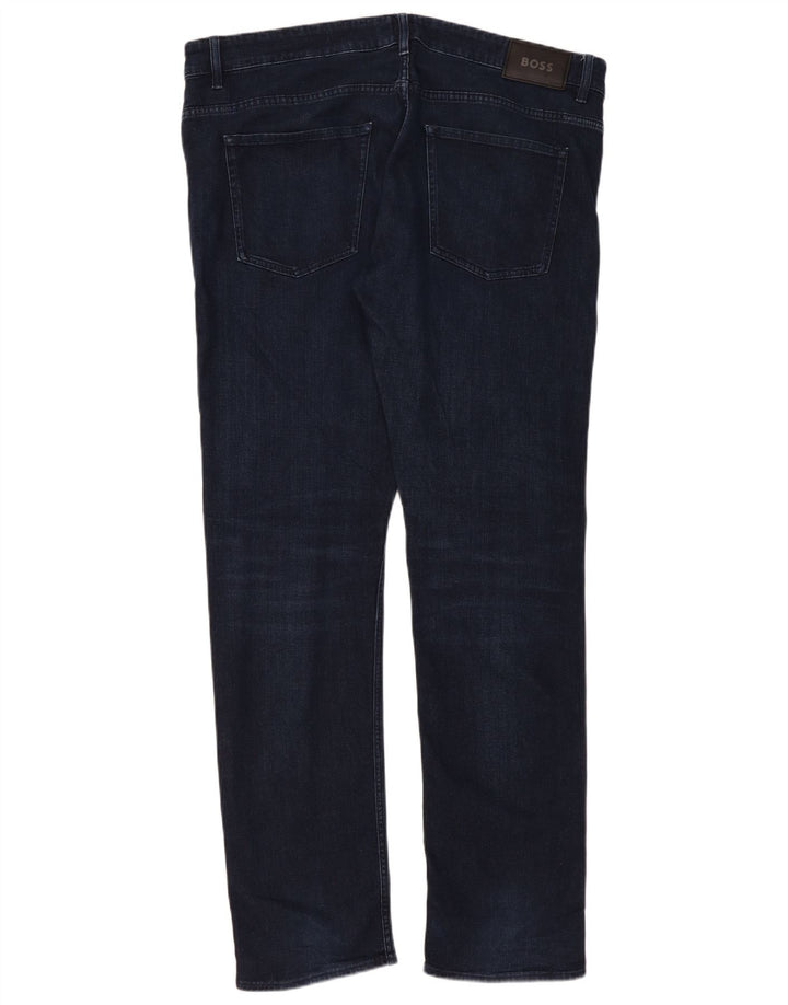 Hugo Boss Herren Slim Jeans W38 L34 Marineblaue Baumwolle