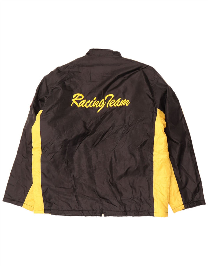 Vintage Herren-Windbreaker-Jacke mit Grafik, Größe 56/58, 3XL, Schwarz, Farbblock