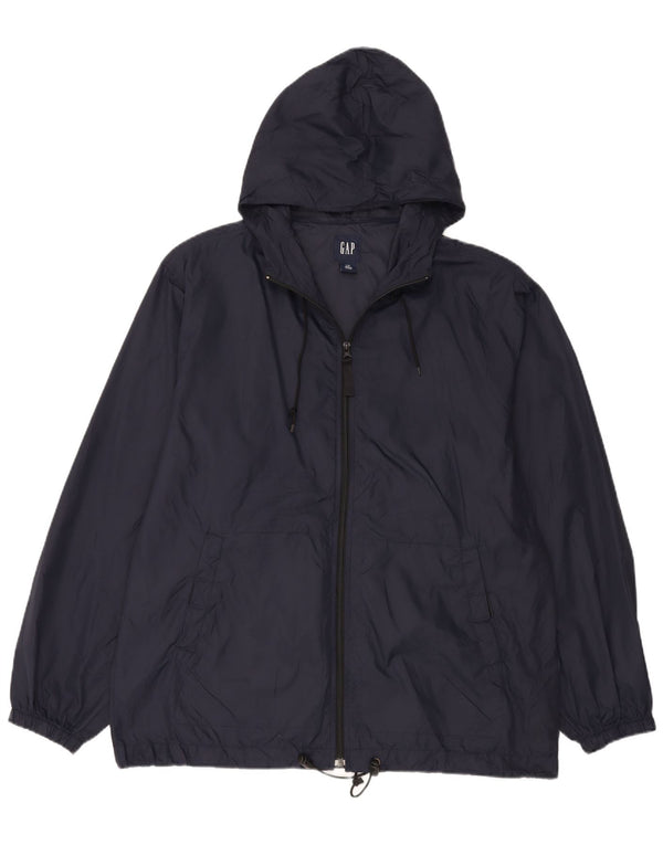 Gap Herren-Regenjacke mit Kapuze, UK 40, Größe L, marineblaues Nylon