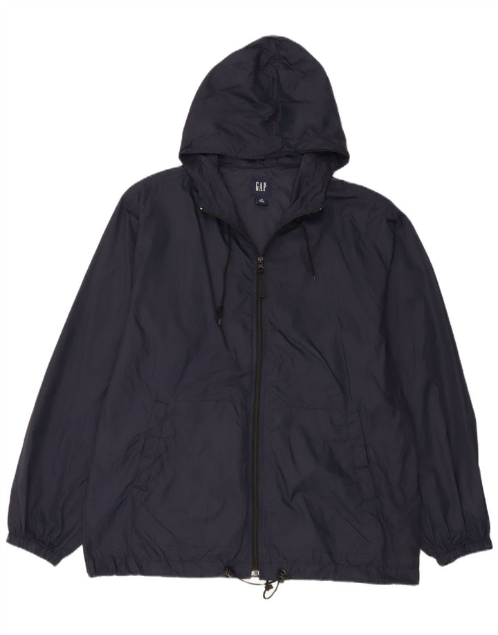 Gap Herren-Regenjacke mit Kapuze, UK 40, Größe L, marineblaues Nylon