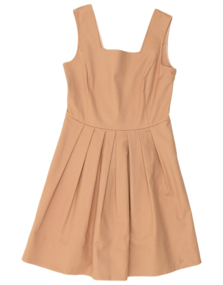TRUSSARDI Damen ärmelloses A-Linien-Kleid IT 44 Mittelbeige Baumwolle