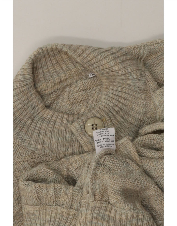 Vintage Herren Cardigan Pullover IT 52 Große graue Wolle