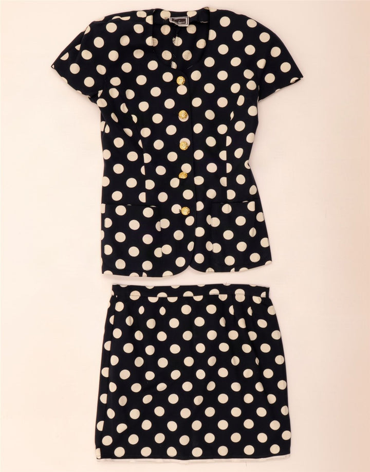 Luisa Spagnoli Damen Kurzarm-2-teiliges Rock-Set IT 42 Medium W32 Navy